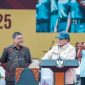 Presiden RI Prabowo Subianto saat menghadiri peringatan Hari Buruh Internasional di Lapangan Monas, Jakarta, Kamis (1/5/2025). (Dok. Tim Media Prabowo Subianto)